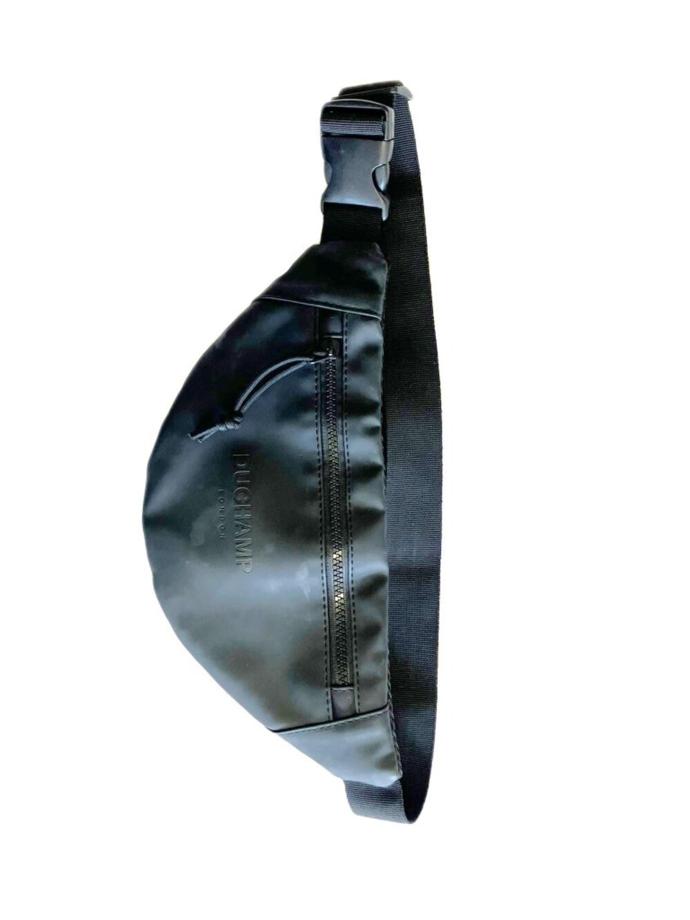 Duchamp London Black Rubberized Belt Bag Fanny Pack Sling